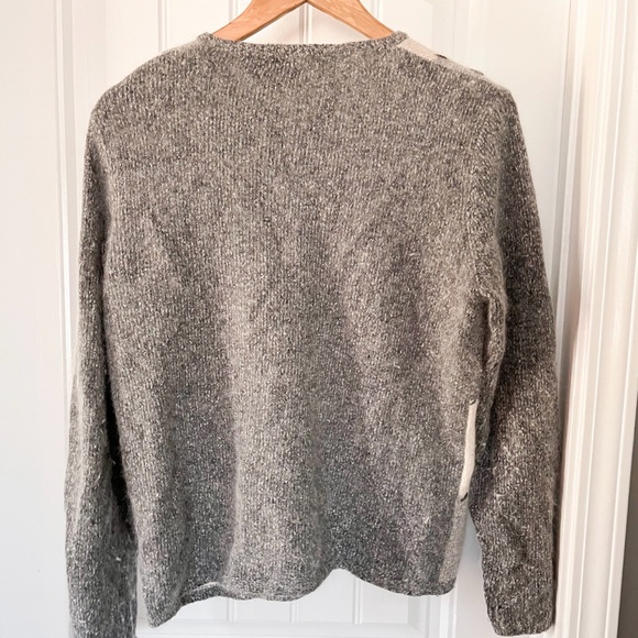 dressbarn Gray & Cream Embroidered Patchwork Cardigan - Picture 2 of 3